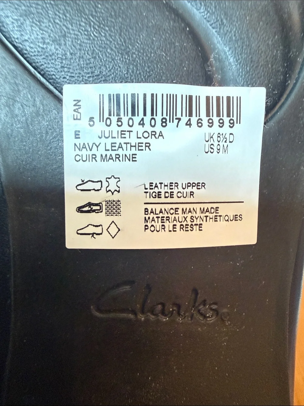 Clarks Joliet Lora Leather Loafers Navy Blue Comfort Slip On Women’s Size 9